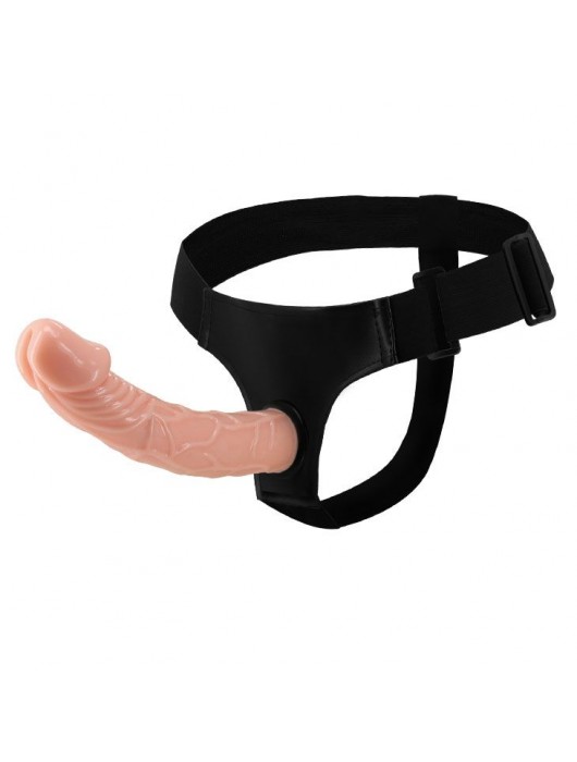 Гладкий фаллоимитатор с крупной головкой на ремешках - 19,7 см. - Baile - купить с доставкой в Ельце