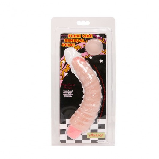Гнущийся вибромассажер с хребтом - 19,8 см. - Baile