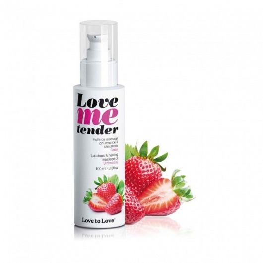 Съедобное согревающее массажное масло Love Me Tender Strawberry с ароматом клубники - 100 мл. - Love to Love - купить с доставкой в Ельце