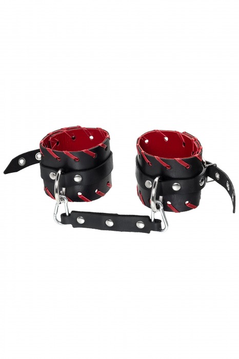 Черно-красные оковы из натуральной кожи - Pecado - купить с доставкой в Ельце