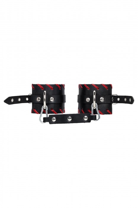 Черно-красные оковы из натуральной кожи - Pecado - купить с доставкой в Ельце