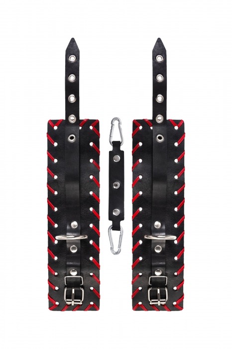 Черно-красные оковы из натуральной кожи - Pecado - купить с доставкой в Ельце