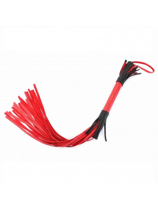 Красно-черная плетка из натуральной кожи - 51 см. - БДСМ Арсенал - купить с доставкой в Ельце