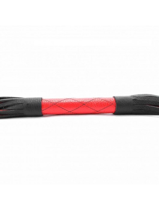 Красно-черная плетка из натуральной кожи - 51 см. - БДСМ Арсенал - купить с доставкой в Ельце