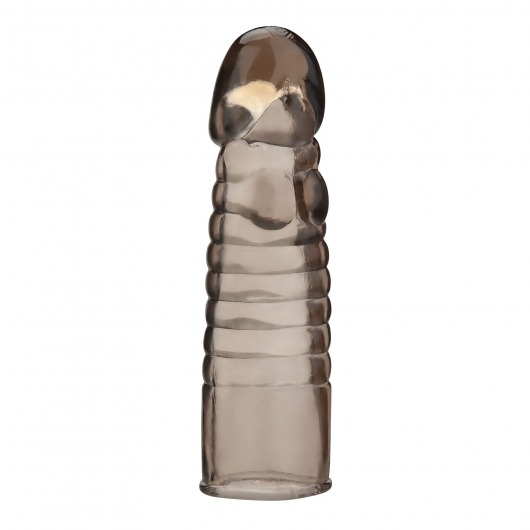 Дымчатая насадка-удлинитель Ribbed Realistic Penis Enhancing Sleeve Extension - 15,2 см. - BlueLine - в Ельце купить с доставкой
