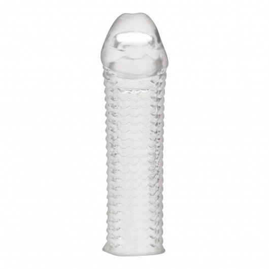 Текстурированная насадка на пенис Clear Textured Penis Enhancing Sleeve Extension - 16,5 см. - BlueLine - в Ельце купить с доставкой
