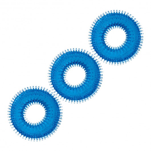 Комплект из трех голубых колец для эрекции 3-Pack Ultra-Stim Stretch Cock Rings - BlueLine - в Ельце купить с доставкой