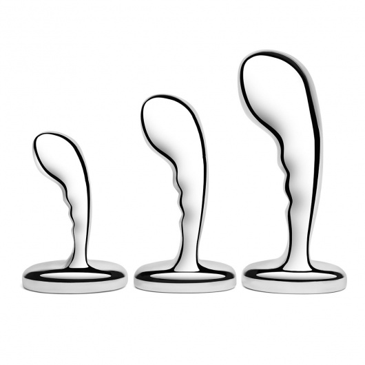 Набор из 3 стальных стимуляторов простаты Stainless Steel P-spot Training Set - b-Vibe - в Ельце купить с доставкой