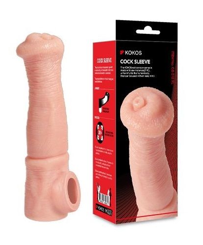 Телесная фантазийная насадка на член Cock Sleeve Size L - KOKOS - в Ельце купить с доставкой