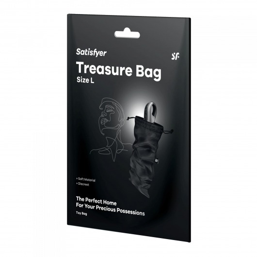 Черный мешочек для хранения игрушек Treasure Bag L - Satisfyer - купить с доставкой в Ельце