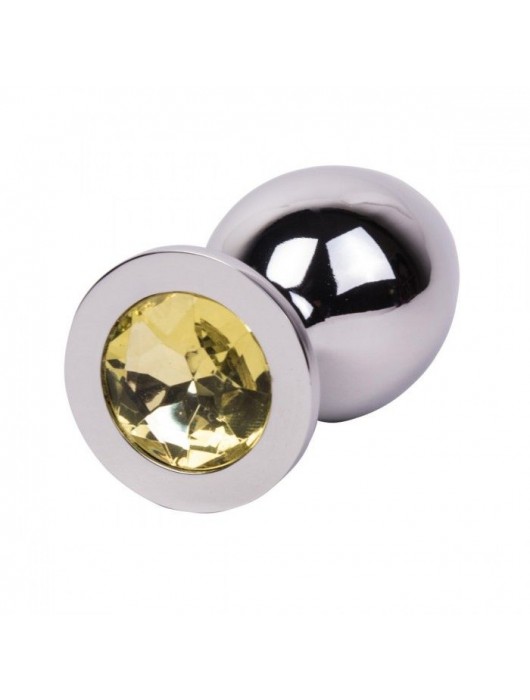 Большой стальной плаг с желтым кристаллом Sweet Lemon - 9,5 см. - Erotic Fantasy - купить с доставкой в Ельце