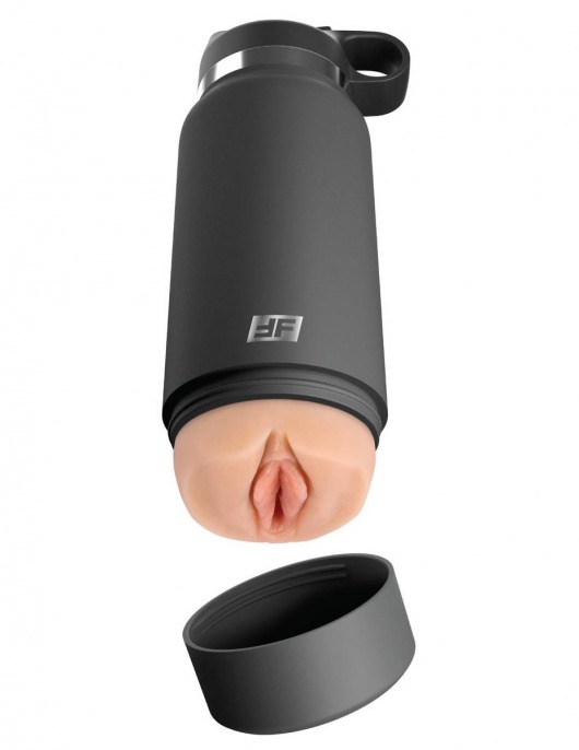 Серый мастурбатор в виде бутылки F*ck Flask - Pipedream - в Ельце купить с доставкой
