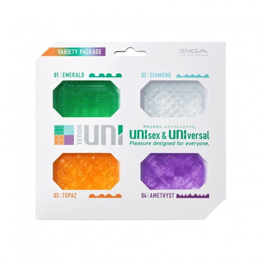Набор из 4 мастурбаторов-стимуляторов Tenga Uni Variety Pack - Tenga - в Ельце купить с доставкой
