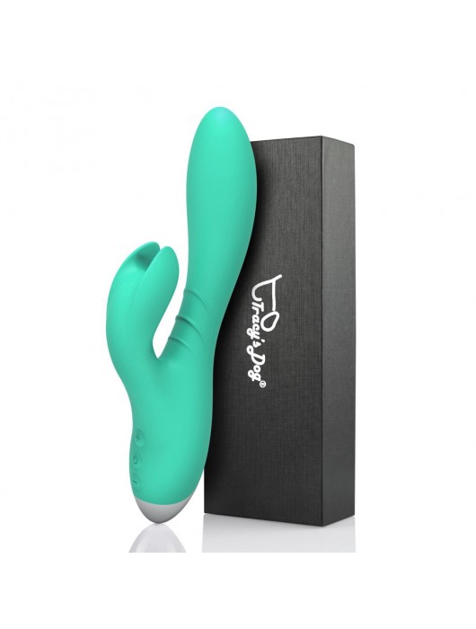 Зеленый вибратор-кролик Jade Rabbit Vibrator - 21,8 см. - Tracy s Dog