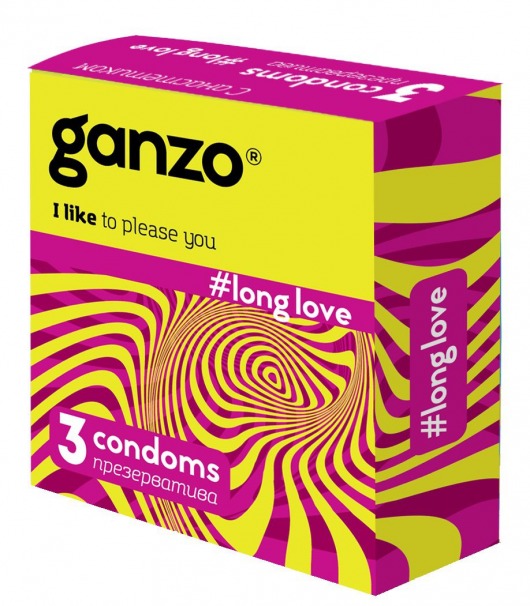 Презервативы с анестетиком для продления удовольствия Ganzo Long Love - 3 шт. - Ganzo - купить с доставкой в Ельце