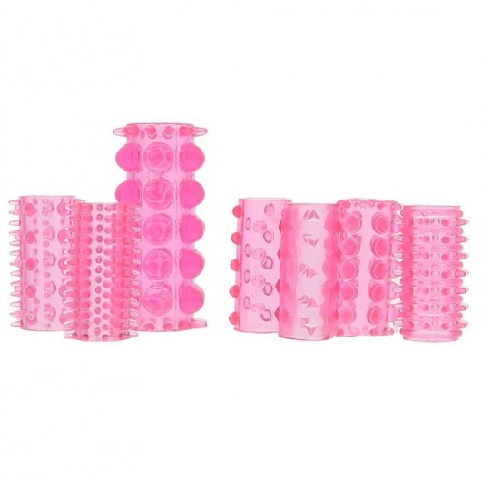 Набор из 7 розовых насадок на пенис ONE-A-DAY PENIS SLEEVES PINK - Seven Creations - в Ельце купить с доставкой