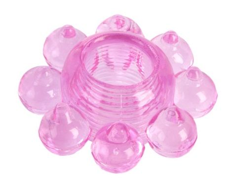 Розовое гелевое эрекционное кольцо-цветок - Toyfa Basic - в Ельце купить с доставкой