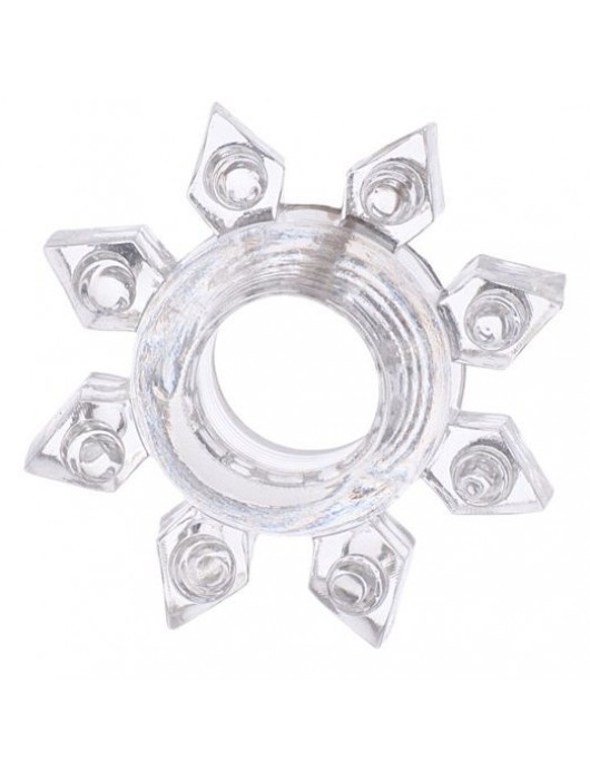 Прозрачное гелевое эрекционное кольцо-звезда - Toyfa Basic - в Ельце купить с доставкой