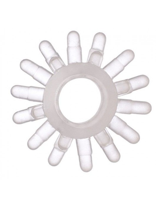 Прозрачное гелевое эрекционное кольцо с шипиками - Toyfa Basic - в Ельце купить с доставкой