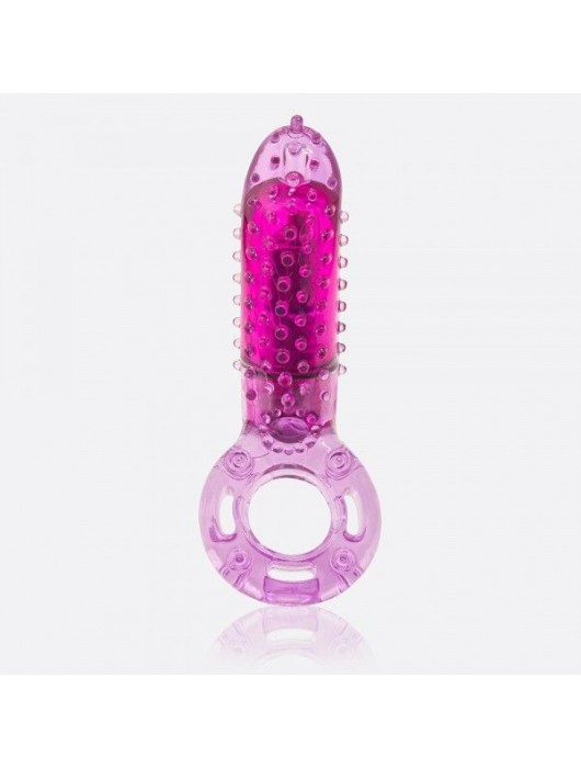 Фиолетовое эрекционное кольцо с вибрацией и пальчиком OYEAH PURPLE - Screaming O - в Ельце купить с доставкой