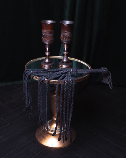 Черный плетёный флоггер Scandal из натуральной кожи - 78 см. - Scandal - купить с доставкой в Ельце