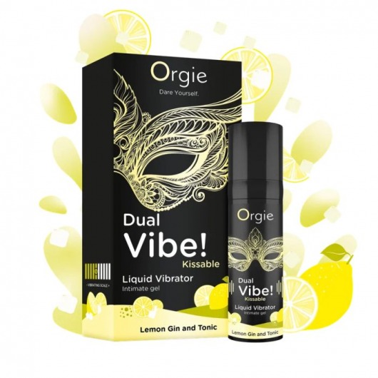Съедобный жидкий вибратор Dual Vibe! со вкусом лимонного джина с тоником - 15 мл. - ORGIE - купить с доставкой в Ельце