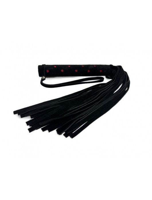 Черная замшевая плеть с красными точками на рукояти Red dot Princess - 43 см. - БДСМ Арсенал - купить с доставкой в Ельце