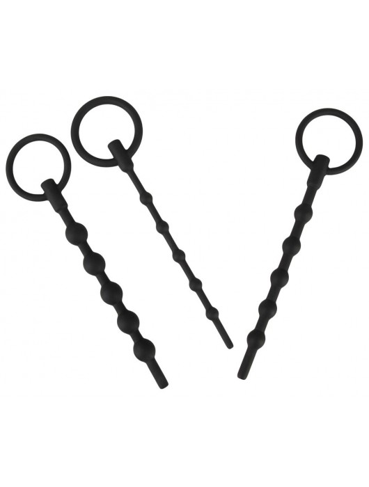 Набор из 3 черных силиконовых уретральных стимуляторов Training Set - Orion - купить с доставкой в Ельце