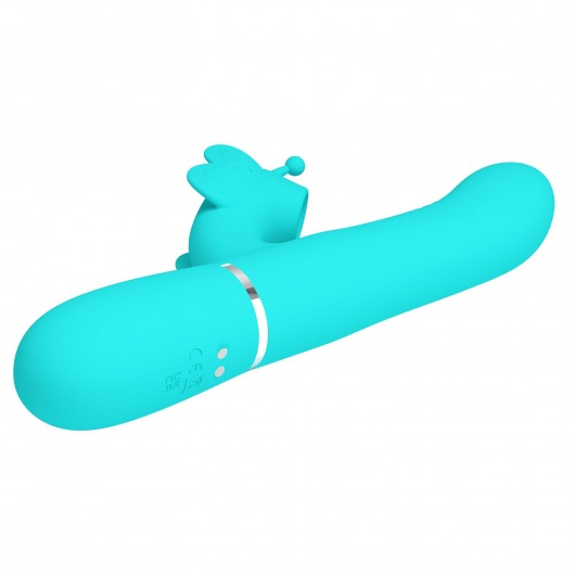 Аквамариновый вибратор-кролик Ridgely - 22,6 см. - Baile