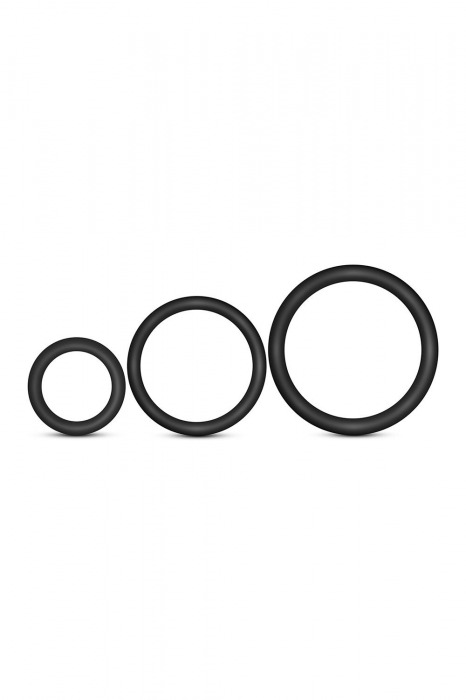 Набор из 3 черных эрекционных колец Cock Ring Set - Blush Novelties - в Ельце купить с доставкой