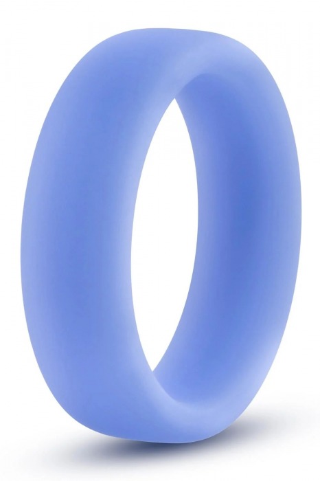 Голубое люминесцентное кольцо Silicone Glo Cock Ring - Blush Novelties - в Ельце купить с доставкой