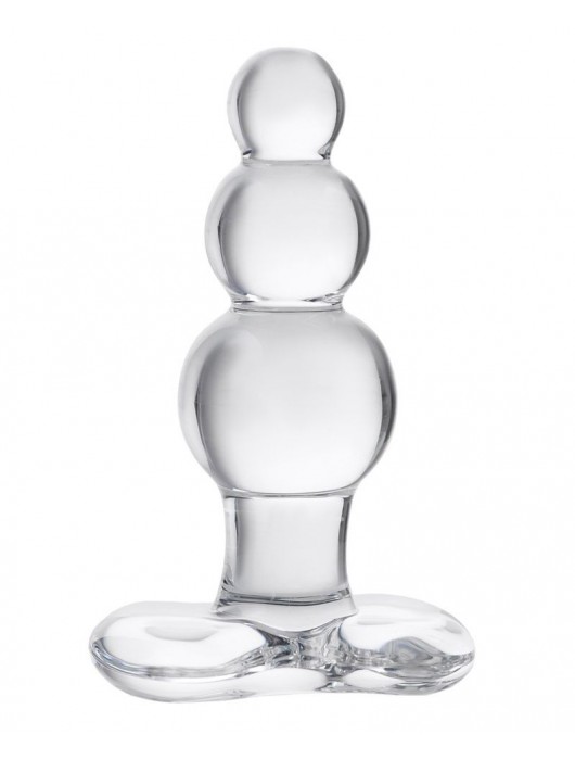 Прозрачная анальная втулка-ёлочка из стекла - 11 см. - Sexus