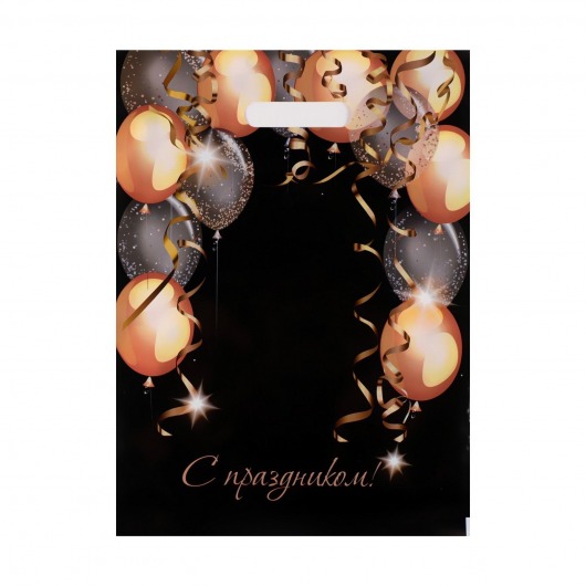 Пакет с вырубной ручкой и принтом в виде шариков (30х40 см) - Сима-Ленд - купить с доставкой в Ельце