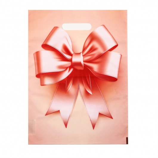 Пакет с принтом в виде банта с вырубной ручкой (30х40 см) - Сима-Ленд - купить с доставкой в Ельце