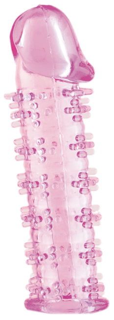 Розовая насадка на пенис с шипами - 12,5 см. - A-toys - в Ельце купить с доставкой
