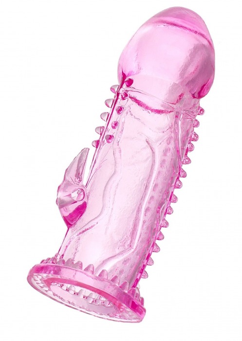 Розовая насадка на пенис с шипиками и коготком - 13,5 см. - A-toys - в Ельце купить с доставкой