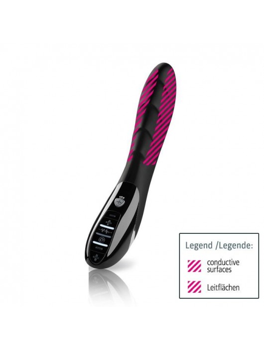 Вибратор с электростимуляцией Sizzling Simon Black Edition - 27 см. - MyStim - купить с доставкой в Ельце