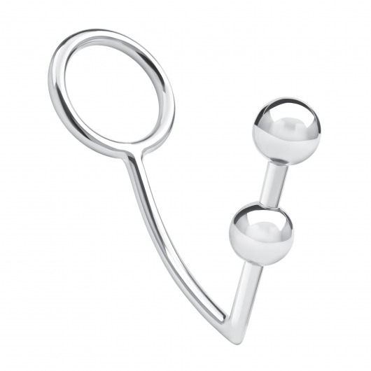 Кольцо на пенис с анальным стимулятором Two Bead Stainless Steel Anal Hook   Cock Ring - BlueLine - в Ельце купить с доставкой