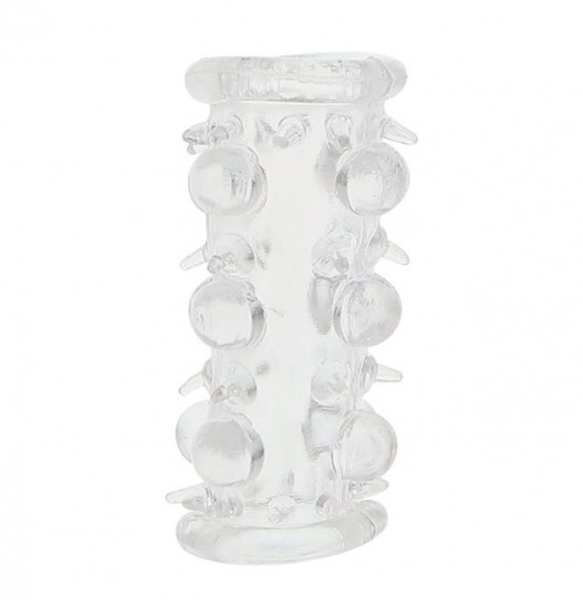 Прозрачная насадка на пенис с шипами и бугорками JELLY JOY LUST CLUSTER CLEAR - Dream Toys - в Ельце купить с доставкой