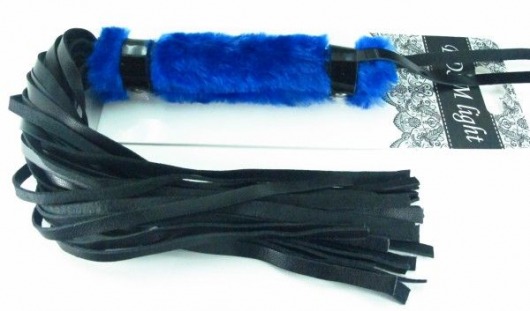 Нежная плеть с синим мехом BDSM Light - 43 см. - БДСМ Арсенал - купить с доставкой в Ельце