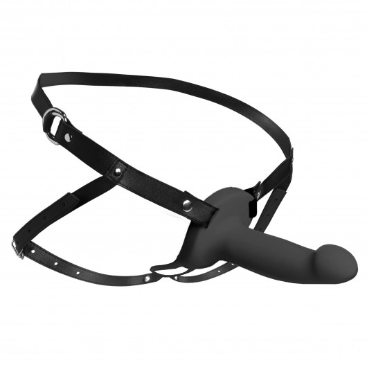 Черный полый страпон с вибрацией 2’’ Erection 28X Smooth Vibrating Silicone Penis Sheath - XR Brands - купить с доставкой в Ельце