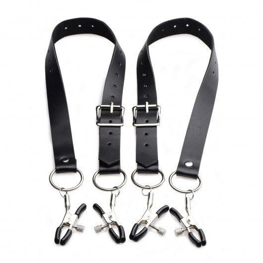 Ремни с зажимами для половых губ Spread Labia Spreader Straps with Clamps - XR Brands - купить с доставкой в Ельце