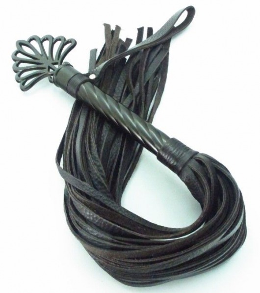 Длинная плеть с рукоятью цвета шоколада - 66 см. - БДСМ Арсенал - купить с доставкой в Ельце