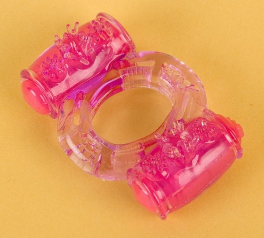 Фиолетовое виброкольцо с двумя вибропульками - Toyfa Basic - в Ельце купить с доставкой