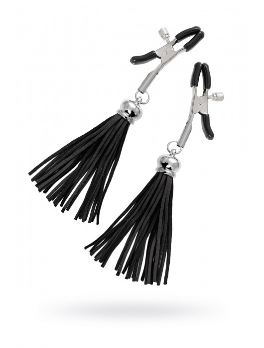 Зажимы на соски «Прищепки» с черными кисточками из замши - Pecado - купить с доставкой в Ельце