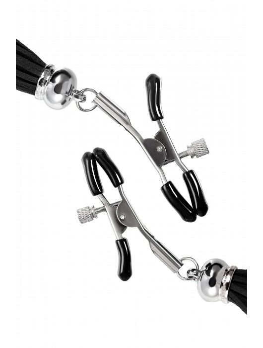 Зажимы на соски «Прищепки» с черными кисточками из замши - Pecado - купить с доставкой в Ельце