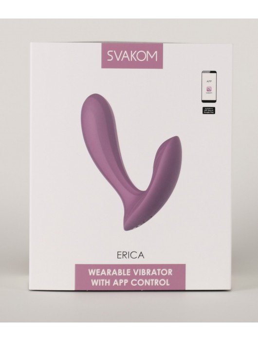 Розовый интерактивный вибромассажер Erica - Svakom