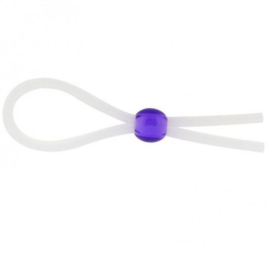 Прозрачное лассо с фиолетовой бусиной SILICONE COCK RING WITH BEAD LAVENDER - NMC - в Ельце купить с доставкой