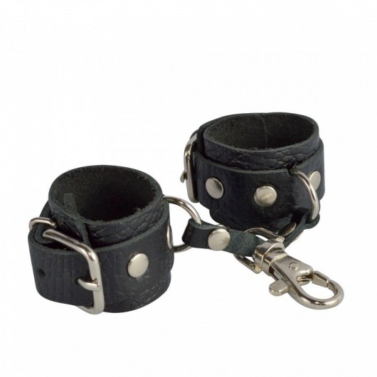Черный кожаный брелок в виде наручников - Sitabella - купить с доставкой в Ельце