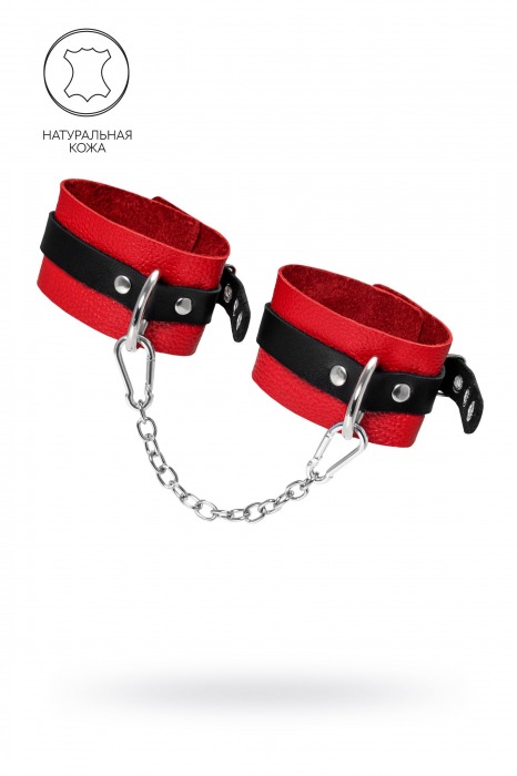 Красно-черные мягкие оковы с одним ремешком и люверсами - Pecado - купить с доставкой в Ельце